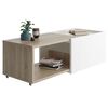 FMD Table basse extensible Blanc et ch&ecirc;ne