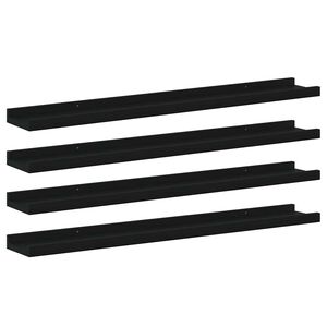vidaXL &Eacute;tag&egrave;res murales 4 pcs Noir 80x9x3 cm