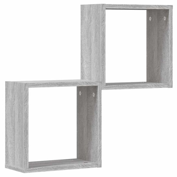 vidaXL &Eacute;tag&egrave;res cube murales 2 pcs sonoma gris 30x15x30 cm