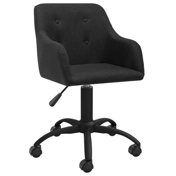 vidaXL Chaise pivotante &agrave; manger Noir Tissu