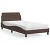 vidaXL Lit avec matelas Dover marron 100x200 cm similicuir