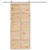 vidaXL Porte de grange Marron 90 x 2,5 x 208 cm Bois de pin massif
