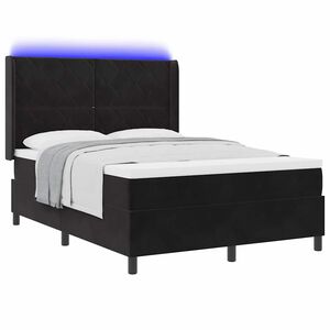 vidaXL Lit &agrave; ressorts avec matelas avec LED Noir 140 x 200 cm Velours