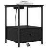 vidaXL Cabinet de chevet avec tiroir 2 pcs Ch&ecirc;ne noir 42 x 41 x 56 cm