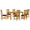 vidaXL Ensemble de salle &agrave; manger 7 pc Noir Bois de ch&ecirc;ne massif