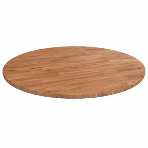 vidaXL Dessus de table rond Marron clair &Oslash;60x1,5 cm Bois ch&ecirc;ne trait&eacute;