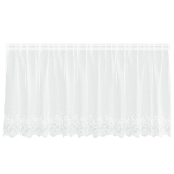 vidaXL Rideau en Dentelle avec des rideaux Blanc 80 x 300 cm Polyester
