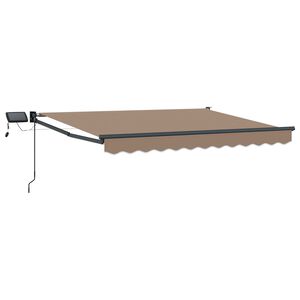 vidaXL Store r&eacute;tractable manuel avec LEDs Taupe