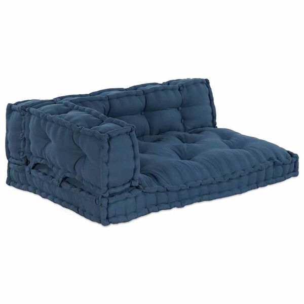 vidaXL Coussin de canap&eacute; 3 pcs Indigo tissu