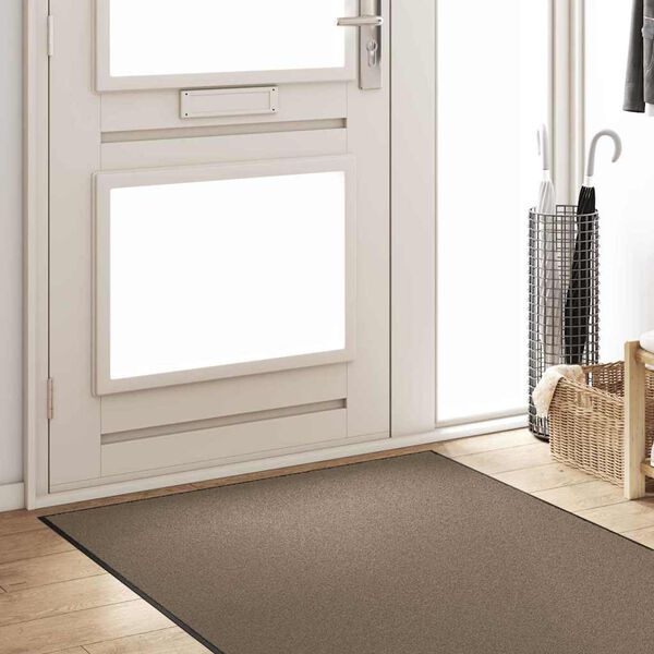 vidaXL Tapis d'entr&eacute;e Autre Beige et Noir 120 x 350 cm
