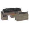 vidaXL Salon de jardin 9 pcs avec coussins gris r&eacute;sine tress&eacute;e