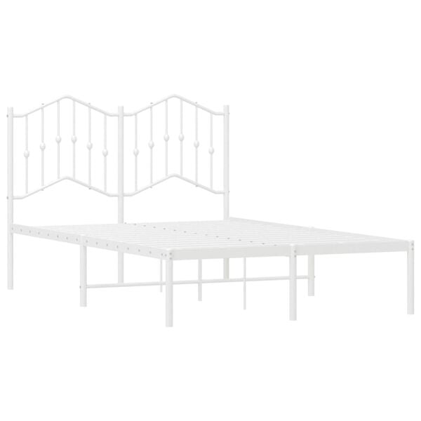vidaXL Cadre de lit métal sans matelas et tête de lit blanc 120x190 cm