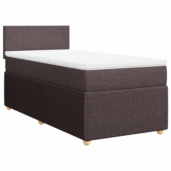 vidaXL Sommier &agrave; lattes de lit avec matelas Marron fonc&eacute; 90x200 cm