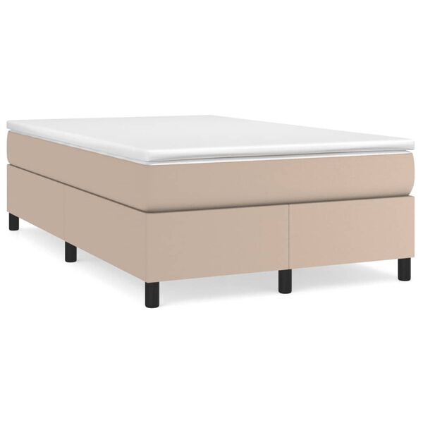 vidaXL Sommier &agrave; lattes de lit matelas cappuccino 120x190cm similicuir
