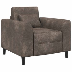 vidaXL Fauteuil Gris fonc&eacute; Simili daim