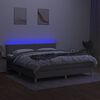 vidaXL Sommier &agrave; lattes de lit matelas LED Gris clair 160x200 cm Tissu