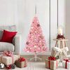 vidaXL Sapin de No&euml;l artificiel pr&eacute;-&eacute;clair&eacute; Rose 120 cm PVC