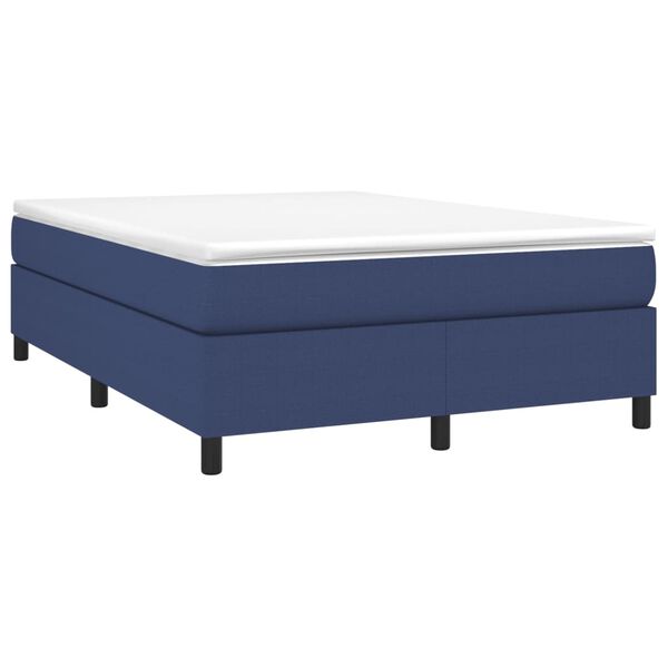 vidaXL Sommier &agrave; lattes de lit avec matelas Bleu 140x200 cm Tissu