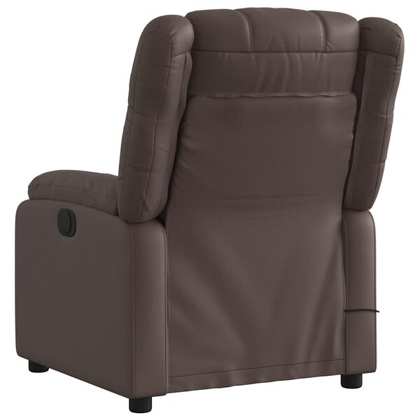 vidaXL Fauteuil de massage inclinable Marron Similicuir