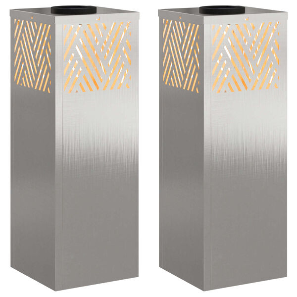 vidaXL Lumi&egrave;re de chemin LED solaire Chevron 2 pcs Acier inoxydable