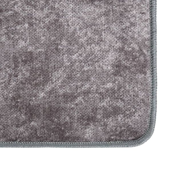 vidaXL Tapis lavable gris 400x300 cm antidérapant