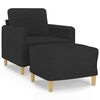 vidaXL Fauteuil avec repose-pied Noir 60 cm Tissu