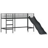 vidaXL Lit mezzanine pour enfants Noir 74,5 x 190 cm M&eacute;tал