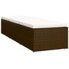 vidaXL Chaise longue avec coussin et table à thé résine tressée marron