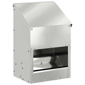 vidaXL Mangeoire pour poules Argent 21 x 16 x 33 cm Acier galvanis&eacute;