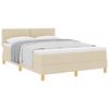 vidaXL Lit &agrave; ressorts avec coussin Cr&egrave;me 160 x 200 cm tissu