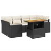 vidaXL Salon de jardin 7 pcs avec coussins noir r&eacute;sine tress&eacute;e