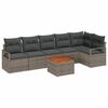 vidaXL Ensemble de canap&eacute; de jardin 7 pc Gris polyrotin