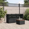 vidaXL Salon de jardin 4 pcs avec coussins noir r&eacute;sine tress&eacute;e