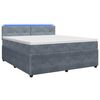 vidaXL Lit boxspring avec matelas Gris fonc&eacute; 160 x 200 cm Velours