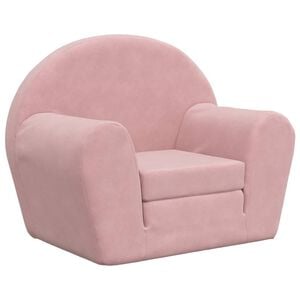 vidaXL Canap&eacute;-lit pour enfants rose peluche douce