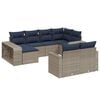 vidaXL Ensemble de canap&eacute; de jardin 10 pcs avec coussins gris r&eacute;sine tress&eacute;e