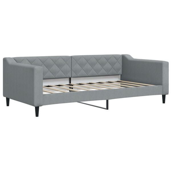 vidaXL Lit de jour avec gigogne et matelas gris clair 90x190 cm tissu