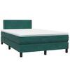 vidaXL Sommier &agrave; lattes de lit et matelas et LED vert fonc&eacute; 120x210cm velours