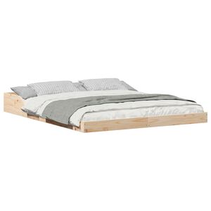 vidaXL Cadre de lit Marron 150 x 200 cm Pin massif