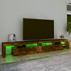 vidaXL Meuble TV avec lumi&egrave;res LED Ch&ecirc;ne fum&eacute; 260x36,5x40 cm