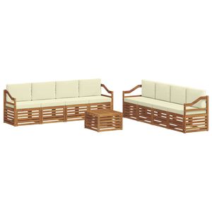 vidaXL Ensemble de canap&eacute;s d'ext&eacute;rieur 9 pc Naturel et Cr&egrave;me