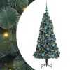 vidaXL Sapin de No&euml;l artificiel pr&eacute;-&eacute;clair&eacute; avec ensemble de boules