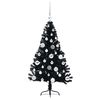 vidaXL Sapin de Noël artificiel pré-éclairé Noir 120 cm PVC