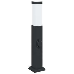 vidaXL Borne lumineuse avec sortie 50 cm Noir IP44