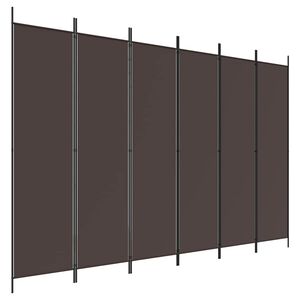 vidaXL Cloison de s&eacute;paration 6 panneaux Marron 300x200 cm Tissu