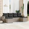 vidaXL Salon de jardin 6 pcs avec coussins gris clair r&eacute;sine tress&eacute;e