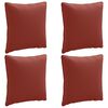 vidaXL Coussins de Dos 4 Pi&egrave;ces PUTTEN 4 pcs 100 % polyester Rouge