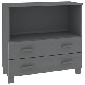 vidaXL Buffet HAMAR Gris fonc&eacute; 85x35x80 cm Bois massif de pin