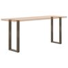 vidaXL Pieds de table console en U, 2 pi&egrave;ces, acier naturel, 28 x (72-73) cm