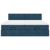 VidaXL Cadre de lit ottoman avec matelas bleu fonc&eacute; 160x200 cm velours